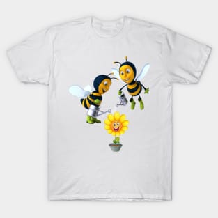 Busy Bees make Happy Flowers - makes the world go around T-Shirt